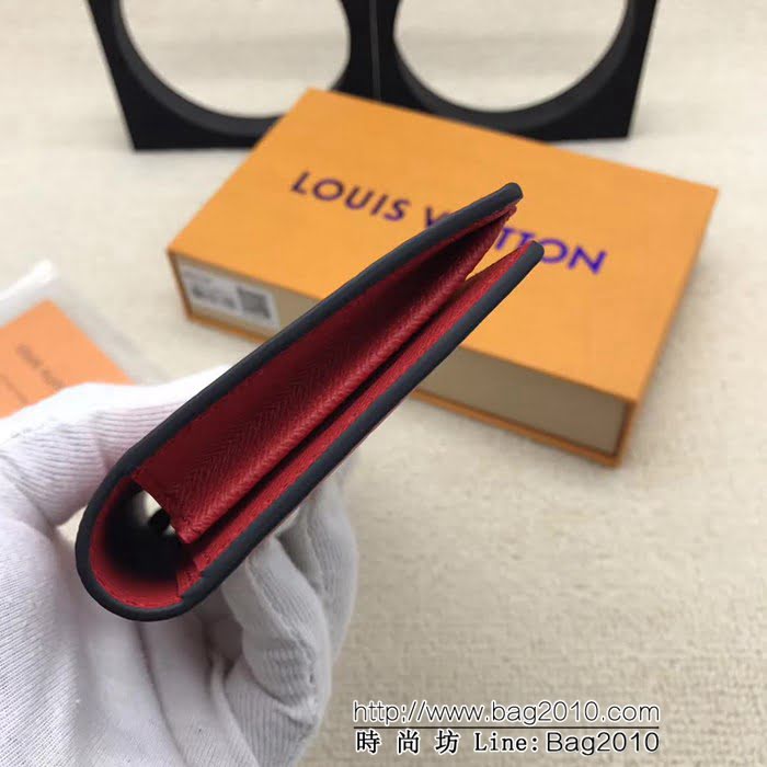 路易威登LV頂級原單 M63230紅 LV經典男士錢夾 ZY1119